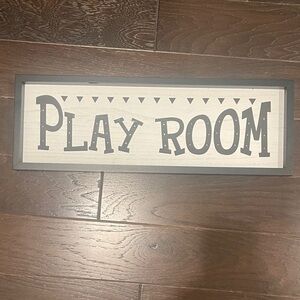 Hobby Lobby Play Room Sign - Black and Cream